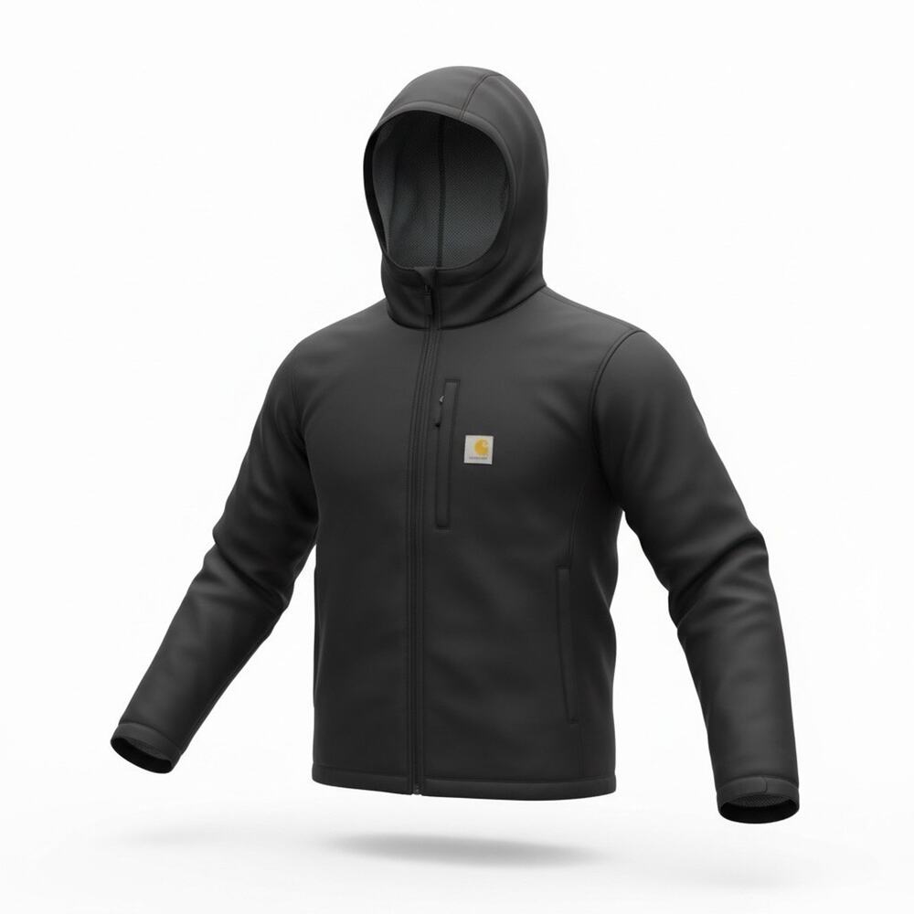 Carhartt Rain Defender Mesh Lined Jacket Windbreaker Full Zip Black Mens L